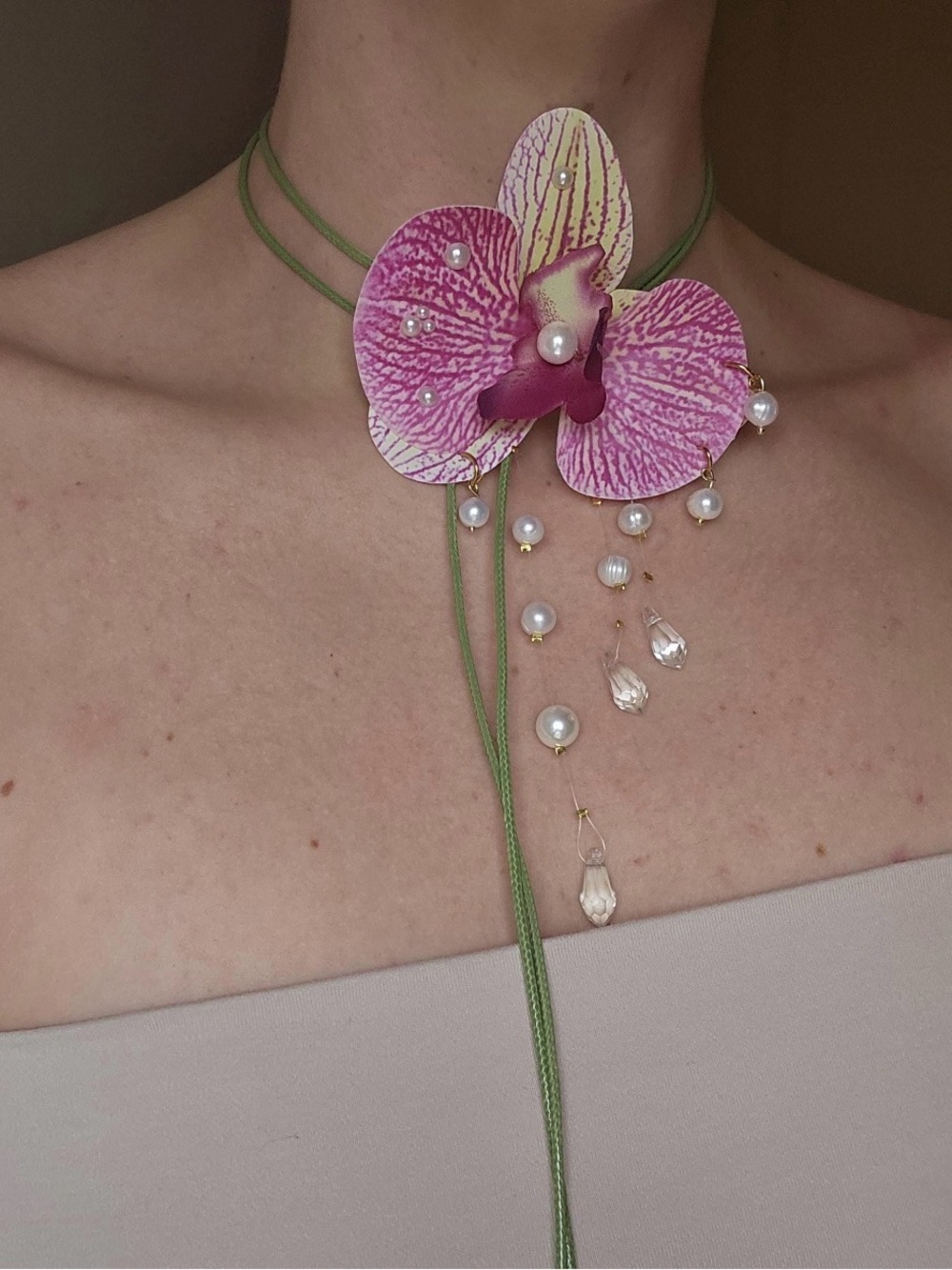 Etsy Orchid Pink Floral Pendant Necklace